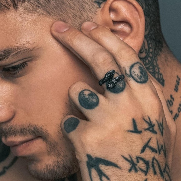 18k Snake Ring Toi Et Moi Luxurious Gold - Picture 11 of 14